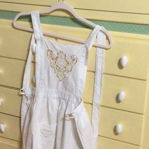 Battenburg Lace cotton White Apron